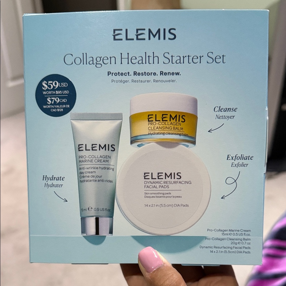 ELEMIS Collagen Health Starter Set - Light Blue with Pink Accent